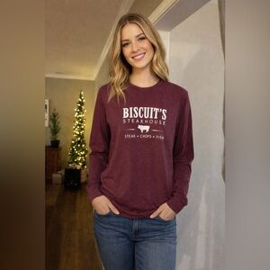 Bella Canvas maroon Long Sleeve Women's Tee